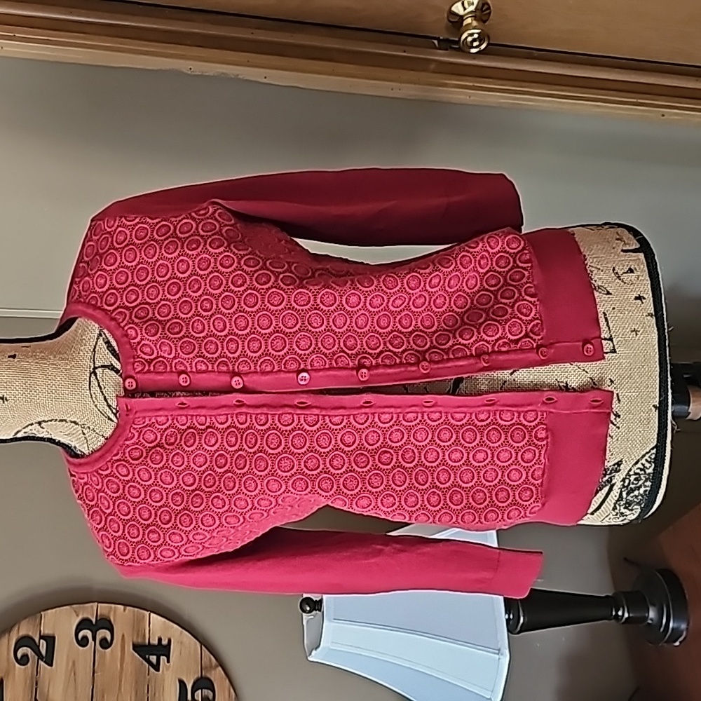 ANN TAYLOR Dark Red Cardigan Size Small